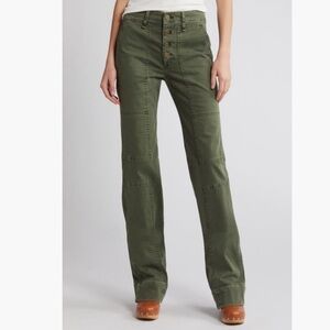 Frame Denim Olive Green Boot Cut Pants